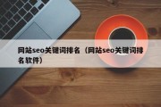 网站seo关键词排名（网站seo关键词排名软件）