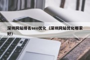 深圳网站排名seo优化（深圳网站优化哪家好）