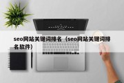 seo网站关键词排名（seo网站关键词排名软件）