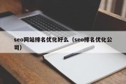 seo网站排名优化好么（seo排名优化公司）