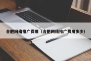 合肥网络推广费用（合肥网络推广费用多少）