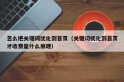 怎么把关键词优化到首页（关键词优化到首页才收费是什么原理）