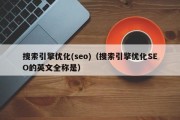 搜索引擎优化(seo)（搜索引擎优化SEO的英文全称是）