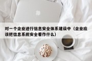 对一个企业进行信息安全体系建设中（企业应该把信息系统安全看作什么）