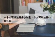 一个人可以注册多少域名（个人可以注册cn域名吗）