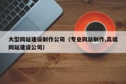 大型网站建设制作公司（专业网站制作,高端网站建设公司）